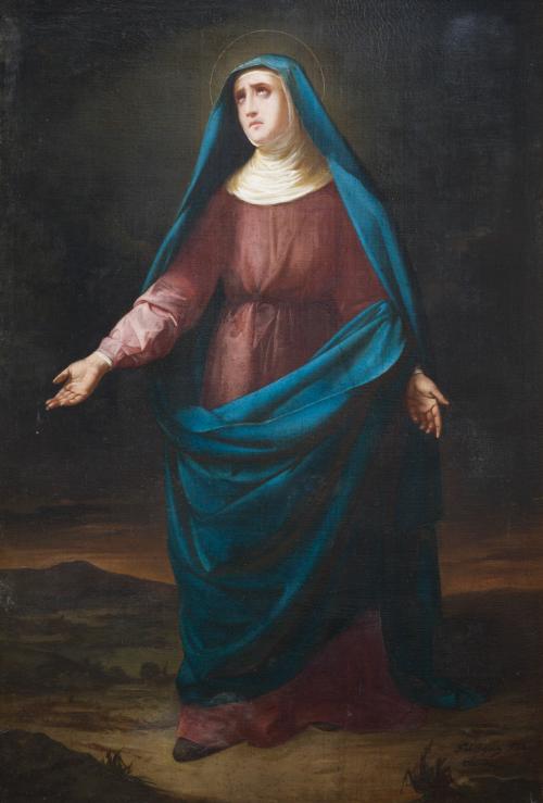 FRANCISCO JESÚS REGUERA (1852 - 1887), Dolorosa , Óleo sobr