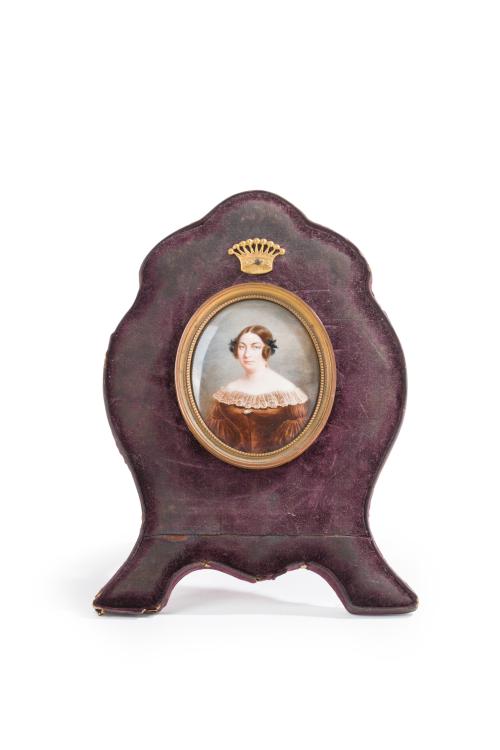621   -  <p><span class="object_author">ESCUELA ESPAÑOLA S. XIX - Retrato de dama con vestido marrón</span></p>