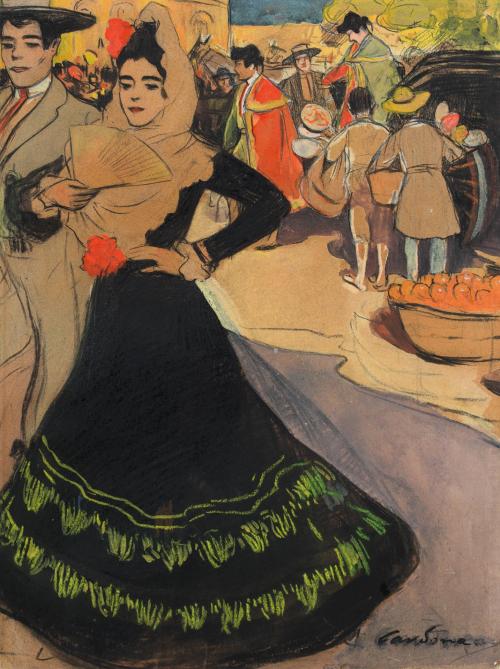 704   -  <p><span class="object_author">JUAN CARDONA i LLADÓS (Barcelona, 1877-1934) - Entrada a los toros</span></p>