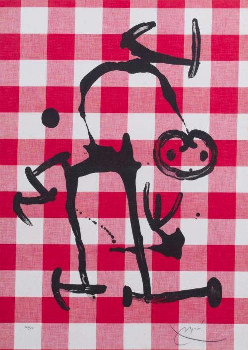 749   -  <p><span class="object_author">JOAN MIRÓ (Barcelona, 1893 – Palma de Mallorca, 1983) - L´illêtre aux carreaux rouges<br/></span></p>
