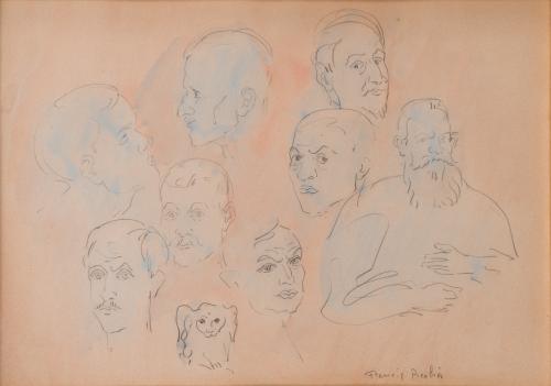 747   -  <p><span class="object_author">FRANCIS PICABIA (París, 1879 - 1953) - Estudios de cabezas<br/></span></p>