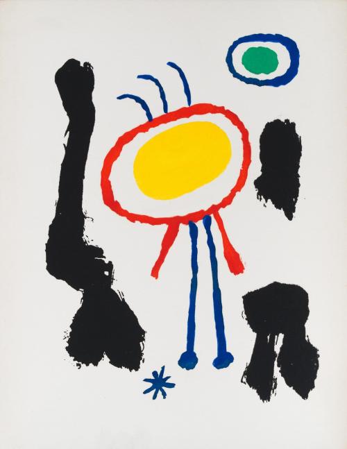 726 - <p><span class="object_author">JOAN MIRÓ (Barcelona, 1893-Palma de Mallorca, 1983) - Femmes et Oiseaux devant la Lune</span></p>