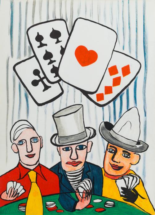 725   -  <p><span class="object_author">ALEXANDER CALDER (EE.UU., 1898–1976)  - Tres jugadores de cartas<br/></span></p>