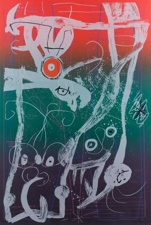 781   -  <p><span class="object_author">JOAN MIRÓ (Barcelona, 1893- Palma de Mallorca, 1983) - Le délire du couturier – bleu, rouge, vert (El delirio de la moda – azul, rojo, verde)</span></p>