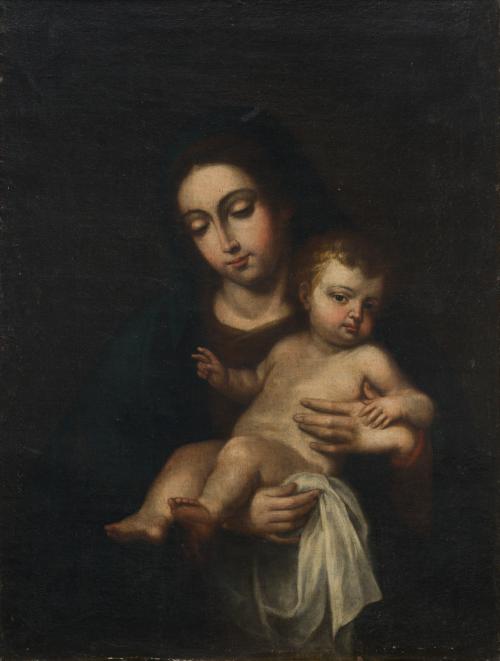 542 - <p><span class="object_author">SEGUIDOR DE ALONSO CANO (Granada, 1601 - 1667) - Virgen con Niño (Virgen de Belén)</span></p>