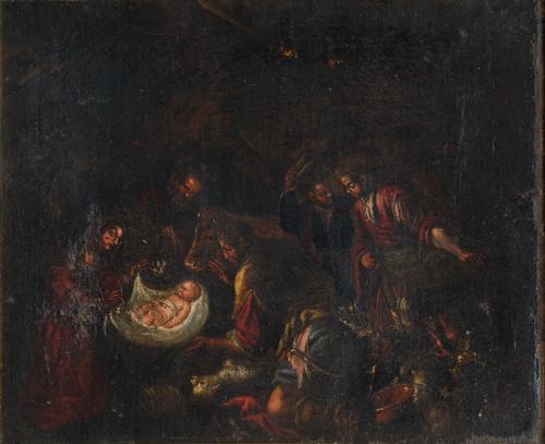 SEGUIDOR DE LOS BASSANO, siglo XVII, Adoración de los Magos