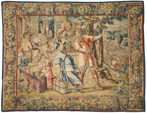 115   -  <p><span class="object_title">Importante tapiz flamenco, en lana y seda, Bruselas ff. S. XVI. <br/>Serie: "Historia de Jacob"<br/></span><br></p>