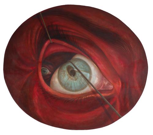 MARINA NUÑEZ (Palencia, 1966) , Pareja de ojos, Óleo sobre