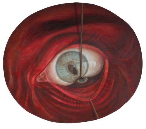 MARINA NUÑEZ (Palencia, 1966) , Pareja de ojos, Óleo sobre