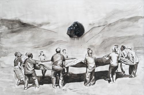 786   -  <p><span class="object_author">FERNANDO SÁNCHEZ CASTILLO  (Madrid, 1970) - Cartón para tapiz II (Manteo)</span></p>