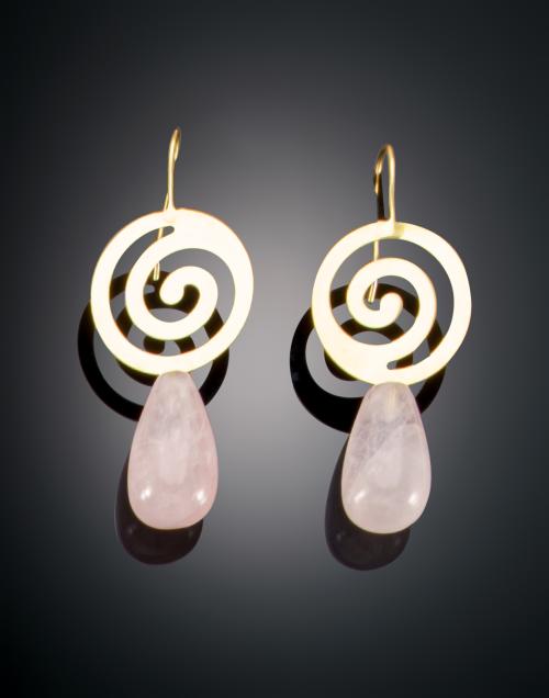 1129   -  <p><span class="object_title">PENDIENTES CUARZO ROSA CON FORMA DE ESPIRAL </span></p>