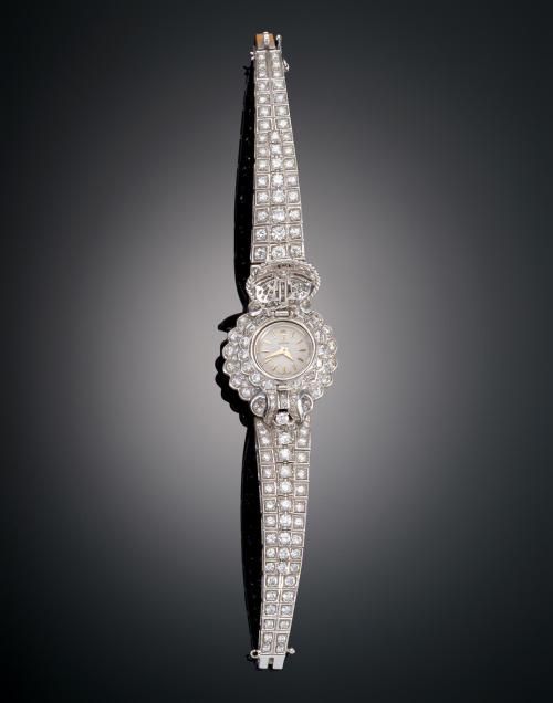 PULSERA "RETRO" DE DIAMANTES CON MAQUINARIA OMEGA