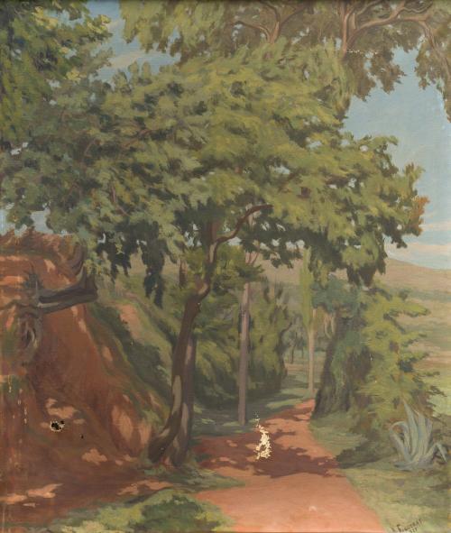 670 - <p><span class="object_author">ALFRED FIGUERAS (San Fructuoso de Bages. 1898 - Barcelona, 1980) - Paisaje mediterráneo</span></p>