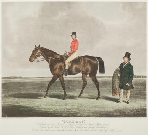 ESCUELA INGLESA S. XIX , Caballos de carreras, Lote de ocho