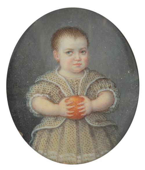 346   -  <p><span class="object_author">ESCUELA ESPAÑOLA S. XIX - Retrato de niña con naranja </span></p>
