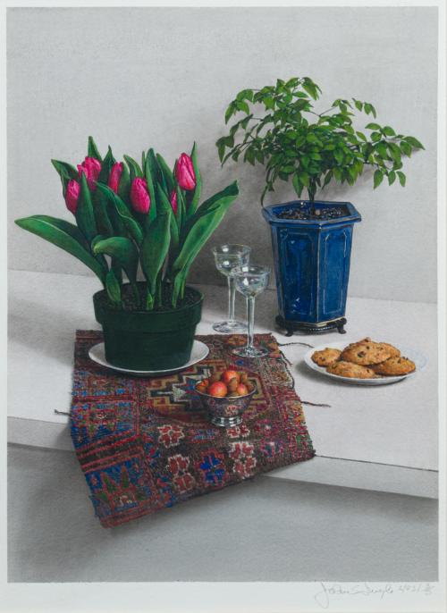 508   -  <p><span class="object_author">JOHN STUART INGLE (EEUU, 1930-2010) - Naturaleza muerta con tulipanes II</span></p>