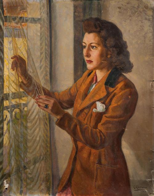 383   -  <p><span class="object_author">EDUARDO CHICHARRO (Madrid, 1873 - 1949) - Retrato de dama </span></p>