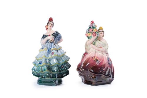 ANTONIO PEYRO (1882-1954). Dos figuras de valencianas en 
