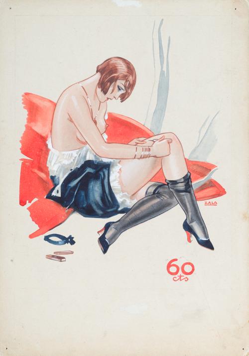 638   -  <p><span class="object_author">RAFAEL DE PENAGOS (Madrid, 1889-1954) - Retrato sicalíptico de dama </span></p>