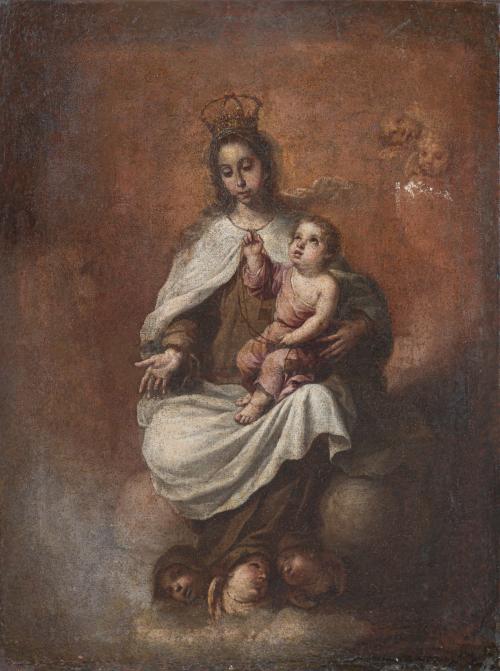 488 - <p><span class="object_author">ESTEBAN MÁRQUEZ DE VELASCO (1652-1696). Siglo XVII - La Virgen de la Merced</span></p>