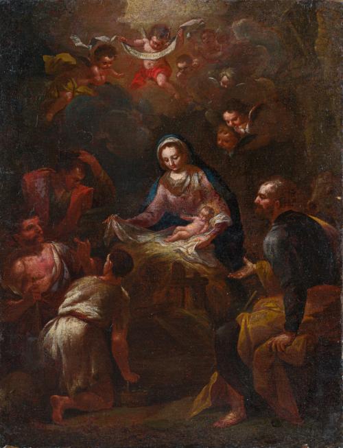 ESCUELA ITALIANA. Primera mitad del siglo XVIII, La adoraci