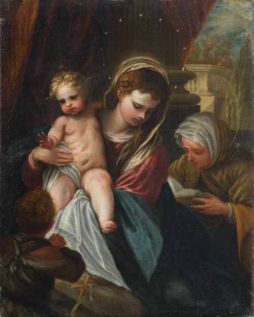 508   -  <p><span class="object_author"> ANTONIO FRÍAS Y ESCALANTE (Córdoba, 1633 - Madrid, 1669) - La Virgen con el Niño, Santa Isabel y San Juanito</span></p>