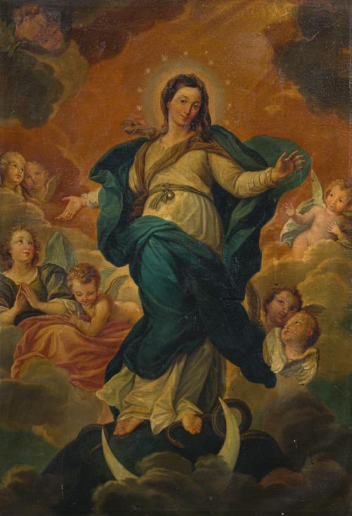 555 - <p><span class="object_author">CÍRCULO DE AGOSTINO MASUCCI (Roma, 1690- 1758). PrimEra mitad del siglo XVIII - La Inmaculada Concepción<br/></span></p>