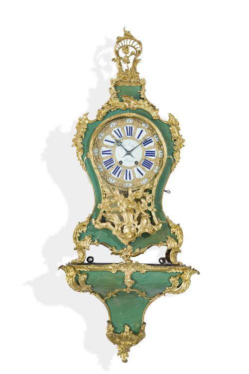 Gran reloj de cartel de estilo Luis XV, Francia, S. XIX.