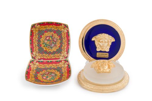 VERSACELote formado por dos pomos para puerta en vidrio a