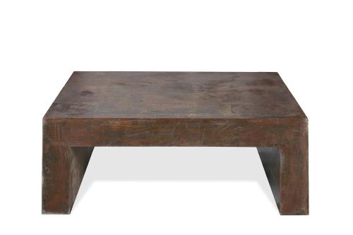 Mesa de exterior de centro en hierro forjado. 