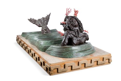 "Dios Solar emergiendo de las aguas de Okinawa", firmado Da