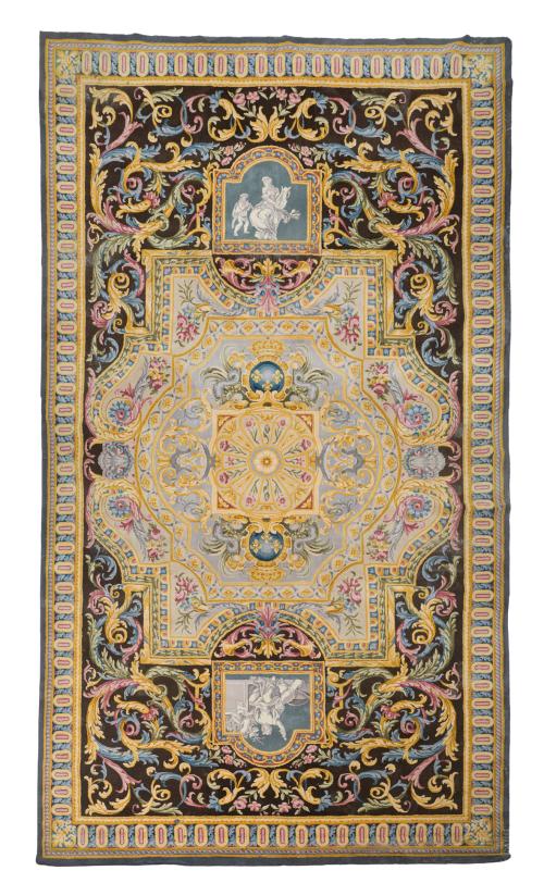 Gran alfombra española en lana, siguiendo modelos de la Rea