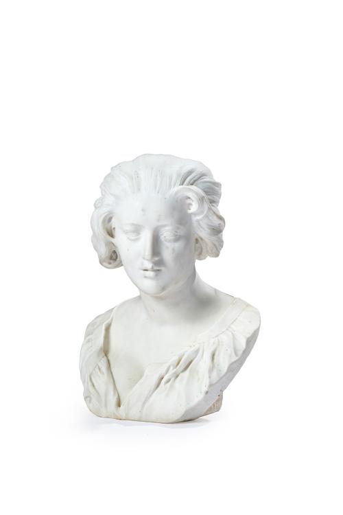 ESCUELA EUROPEA S. XXBusto de dama en mármol tallado.