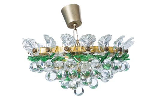 PEDRO TENDERO.Lámpara de techo tipo plafón en metal dorad