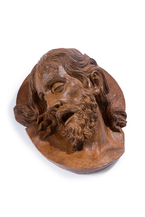282   -  <p><span class="object_title">FAUSTINO SANZ HERRANZ (1923-2010)<br/>Cabeza de San Juan Bautista en altorrellieve en madera tallada.</span><br></p>