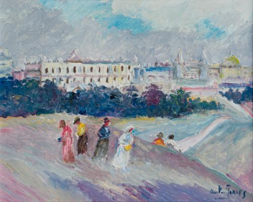 ANTONIO TORRES (Albacete, 1969), Vista del Palacio Real, Ól