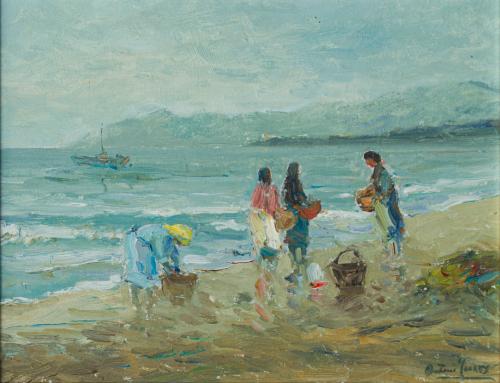 605   -  <p><span class="object_author">ANTONIO TORRES( Albacete, 1969) - Mujeres en la vuelta de la pesca</span></p>