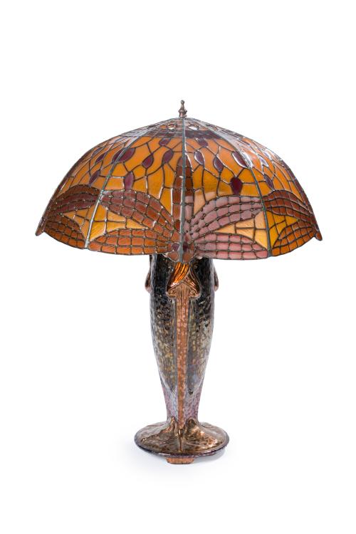 MANUEL BENLLOCH. VALENCIALámpara de estilo Tiffany con fu