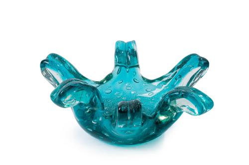 Cenicero marino en vidrio soplado de Murano en color azul c
