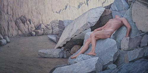 ALWIN VAN DER LINDE (La Haya, 1957), Autorretrato, Acrílico
