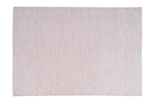 Kilim moderno en lana con decoración geométrica color vino 