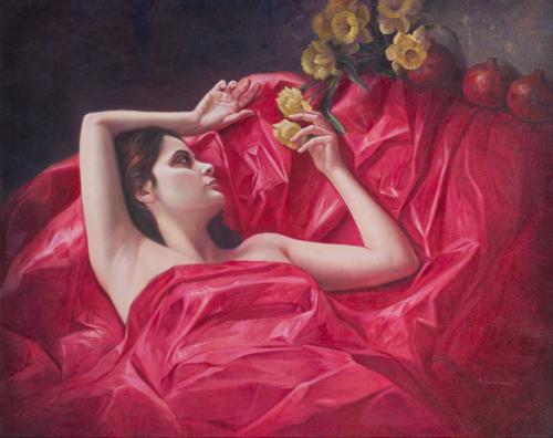 SOLEDAD FERNANDEZ RAMOS (Madrid, 1949), Descanso en rojo, Ó