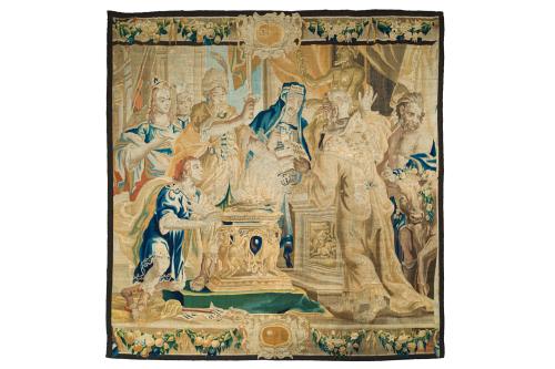 Tapiz flamenco del siglo XVII."Historia de Alejandro Magn