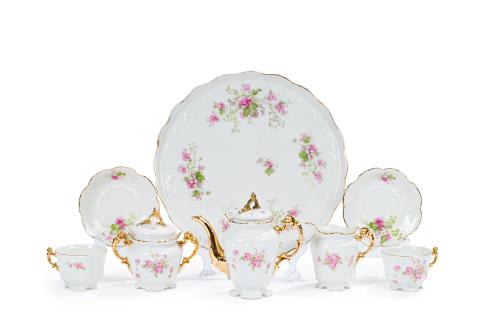 Juego de té “tu y yo” en porcelana centroeuropea formado po