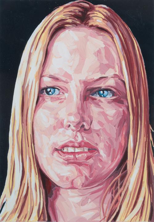 CLIVE SMITH (Reino Unido, 1967), Retrato de señora, Técnica