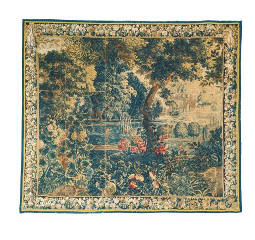 Tapiz "verdure" Aubusson, Francia, S. XVIII.En lana y sed