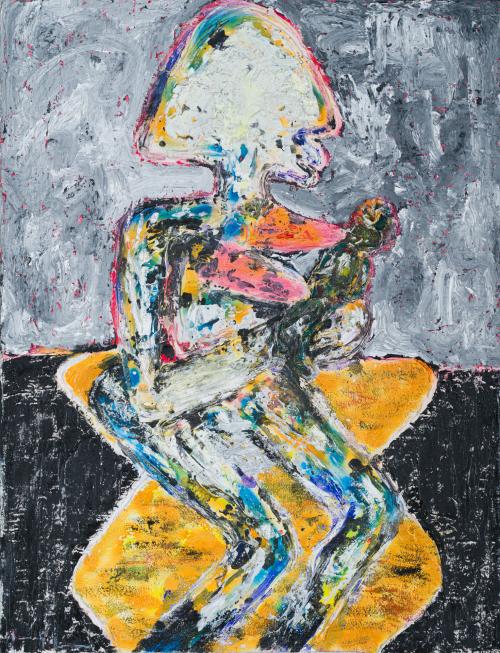 HECTOR LÓPEZ (Madrid, 1973), Maternidad, Técnica mixta sobr