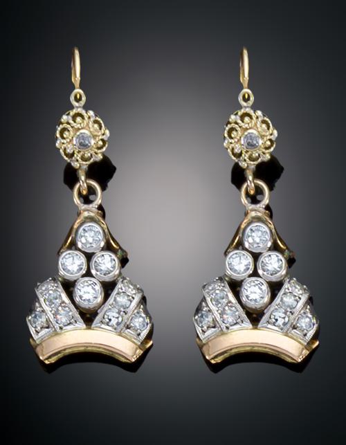 PENDIENTES   DIAMANTE. AÑOS 30