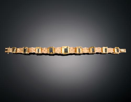 PULSERA ARTICULADA CON CUARZOS CITRINOS