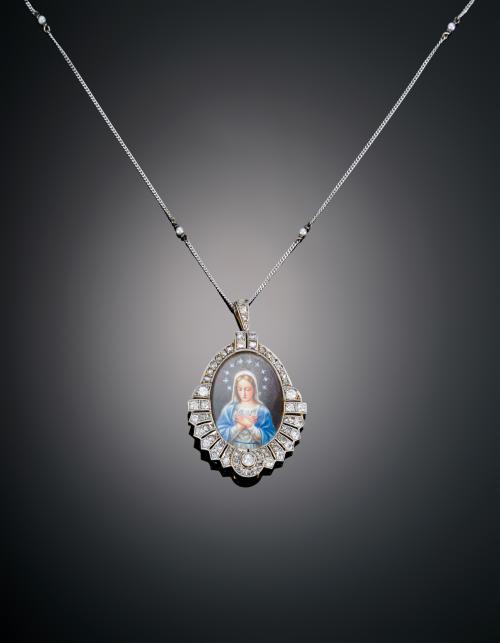 CADENA CON COLGANTE MEDALLA DE LA VIRGEN